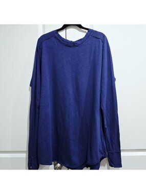 We The Free People - XL Trapeze Top Blue Oversized  Relaxed Beachy Boho Swing